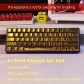 Frost Golden Metal Feature 61 Keys PBT Doubleshot Side Legends Keycaps Set Cherry Profile for Cherry MX Keyboard